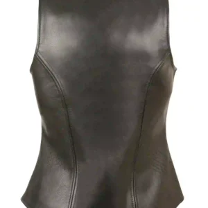 Lucille Milwaukee Leather Vest Women Backside