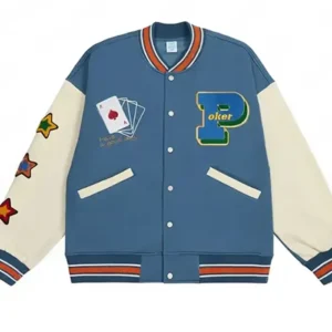 Lucky Blue Varsity Patch Jacket