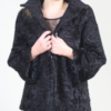 Lucy Faux Persian Lamb Black Fur Women Jacket