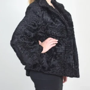 Lucy Faux Persian Lamb Black Fur Women Jacket On Sale