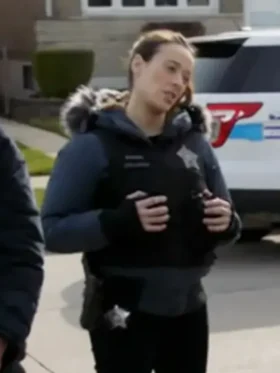 Marina Squerciati Chicago Fire S11 Fur Hooded Jacket