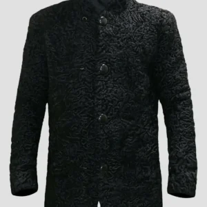 Marshall Black Persian Lamb Fur Vintage Coat For Men