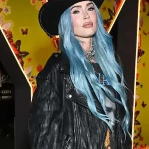 Megan Fox Coachella 2024 Black Biker Leather Jacket For Sale