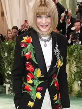 Met Gala 2024 Anna Wintour Colorful Floral Long Coat