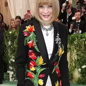 Met Gala 2024 Anna Wintour Colorful Floral Long Coat