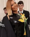 Met Gala 2024 Queen Latifah Black Floral Coat