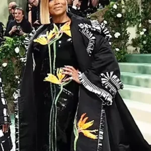 Met Gala 2024 Queen Latifah Long Floral Coat