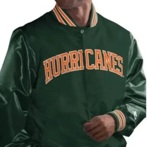 Miami Hurricanes Green Wool Varsity Jacket