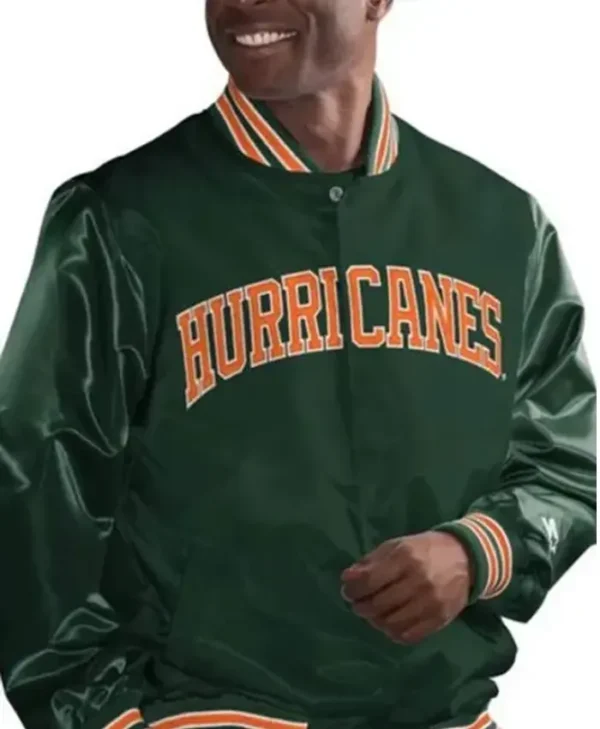 Miami Hurricanes Green Wool Varsity Jacket
