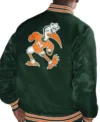 Miami Hurricanes Green Wool Varsity Jacket Back