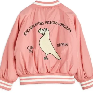 Mini Rodini Pigeons Pink Bomber Jacket Back