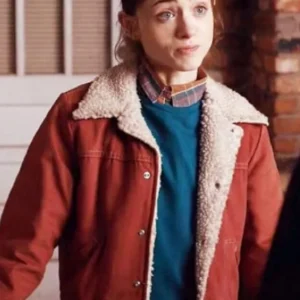Nancy Wheeler Stranger Things Red Shearling Jacket
