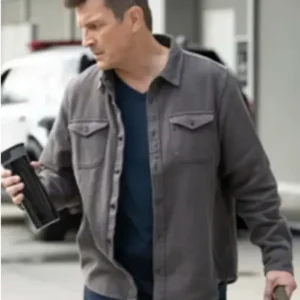Nathan Fillion The Rookie Season 06 Grey Cotton Jacket