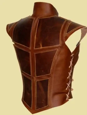 Nellie Medieval Leather Vest Backside