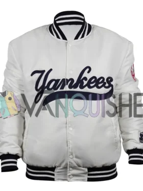 New York Yankees 90s White Varsity Jacket front