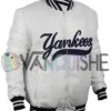 New York Yankees 90s White Varsity Jacket right