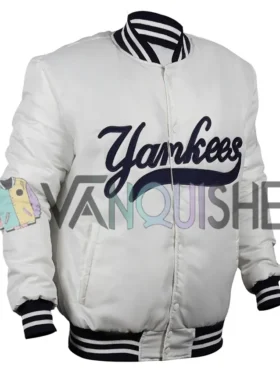 New York Yankees 90s White Varsity Jacket right