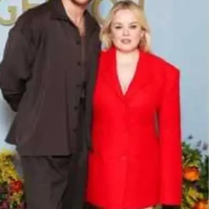 Nicola Coughlan Bridgerton Red Double breasted Blazer For Women