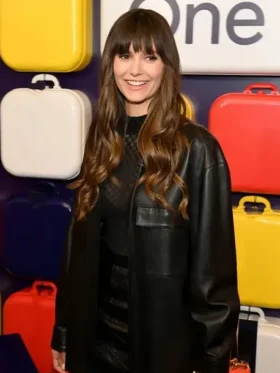 Nina Dobrev Black Leather Jacket