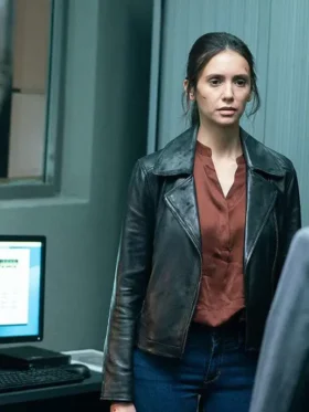 Nina Dobrev The Bricklayer 2024 Leather Jacket 