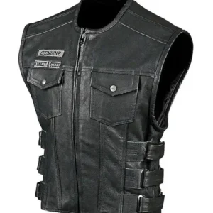 Norma Street & Steel Anarchy Leather Vest front