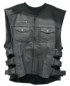 Norma Street & Steel Anarchy Leather Vest front shoot