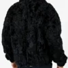 Norris Black Zipper Persian Lamb Fur Jacket Back