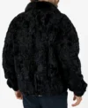 Norris Black Zipper Persian Lamb Fur Jacket Back
