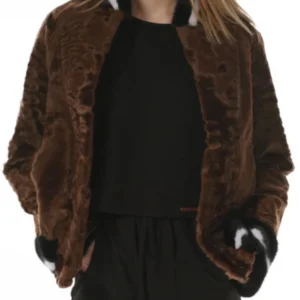 Order Nava Crosby Brown Persian Lamb Fur with Faux Fur Coat