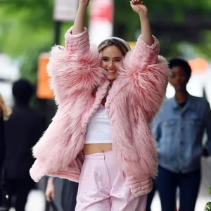 Order Suki Waterhouse Furry Pink Jacket