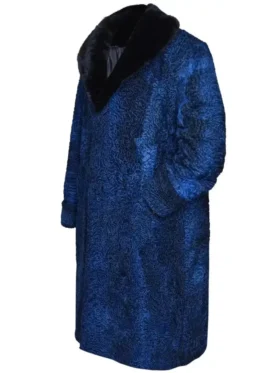 Parker Faux Persian Lamb Fur Blue Coat