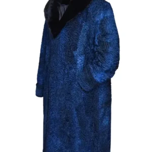 Parker Faux Persian Lamb Fur Blue Coat