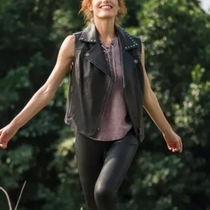 Patricia Black Studded Leather Vest