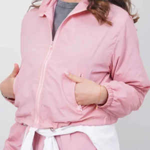 Pink lorna Cropped Parachute Jacket On Sale