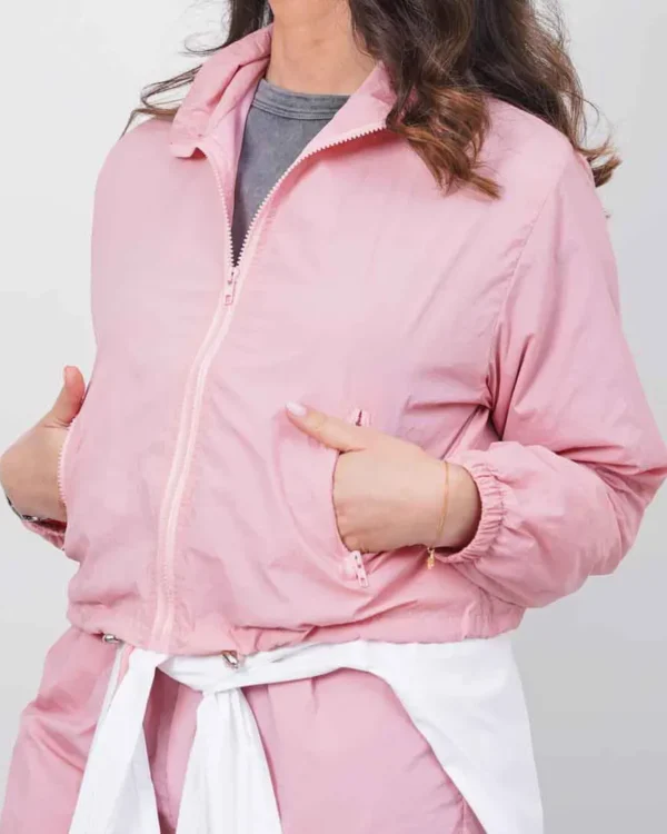 Pink lorna Cropped Parachute Jacket On Sale