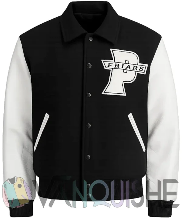 Providence College Friars 90s Black Wool Varsity Jacket F