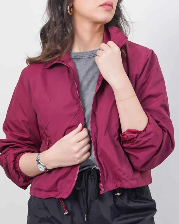 Purple Carolyn Parachute Cropped Jacket