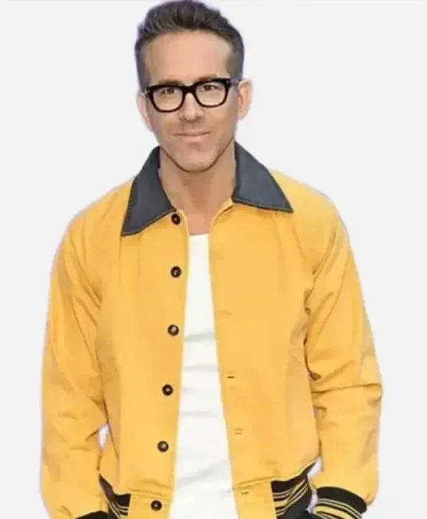 Ryan Reynolds IF 2024 Yellow Leather Jacket