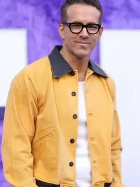 Ryan Reynolds IF 2024 Yellow Leather Jacket For Sale