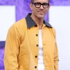 Ryan Reynolds IF 2024 Yellow Leather Jacket For Sale