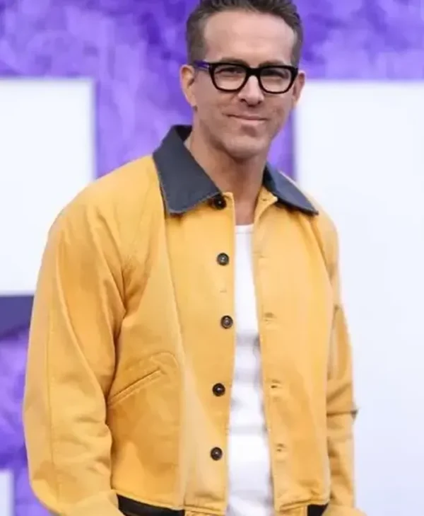 Ryan Reynolds IF 2024 Yellow Leather Jacket For Sale