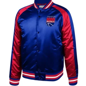 Sacramento Kings Color Block Satin Jacket Front