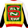 Salt N Pepa Color block Zip Leather Jacket Back