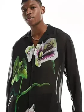 Scott Evans Access Hollywood 2024 Floral Placement Print Shirt