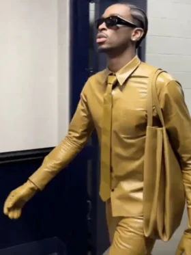 Shai Gilgeous Alexander Pre Game Gold Suit
