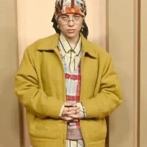 Shop 96th Oscars Luncheon 2024 Billie Eilish Wool Yellow Jacket