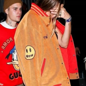 Shop Hailey Bieber dh Varsity Corduroy Jacket