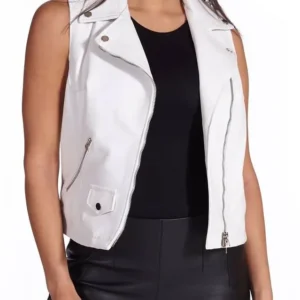 Shop Jackie White Leather Vest Women