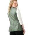 Shop Maria Green Leather Vest