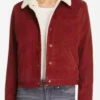 Shop Nancy Wheeler Stranger Things Red Shearling Jacket